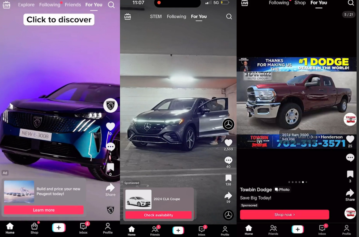 TikTok automotive ad platform