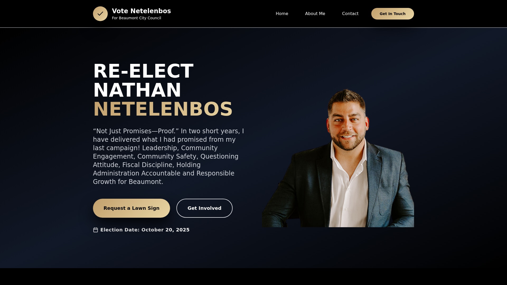 Vote Nathan website preview